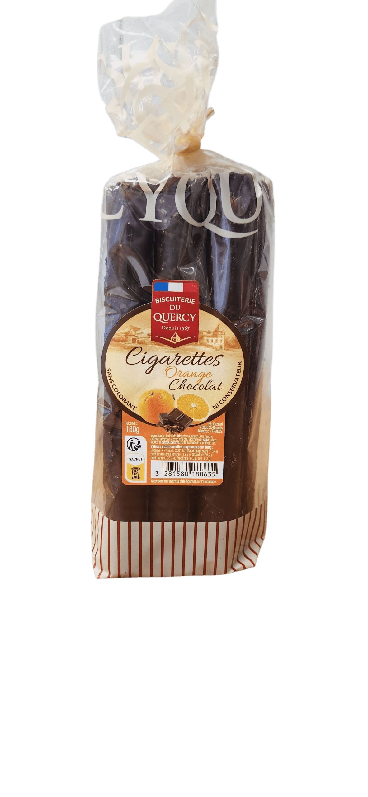 Cigarettes Orange Chocolat 180g – Biscuiterie du Quercy