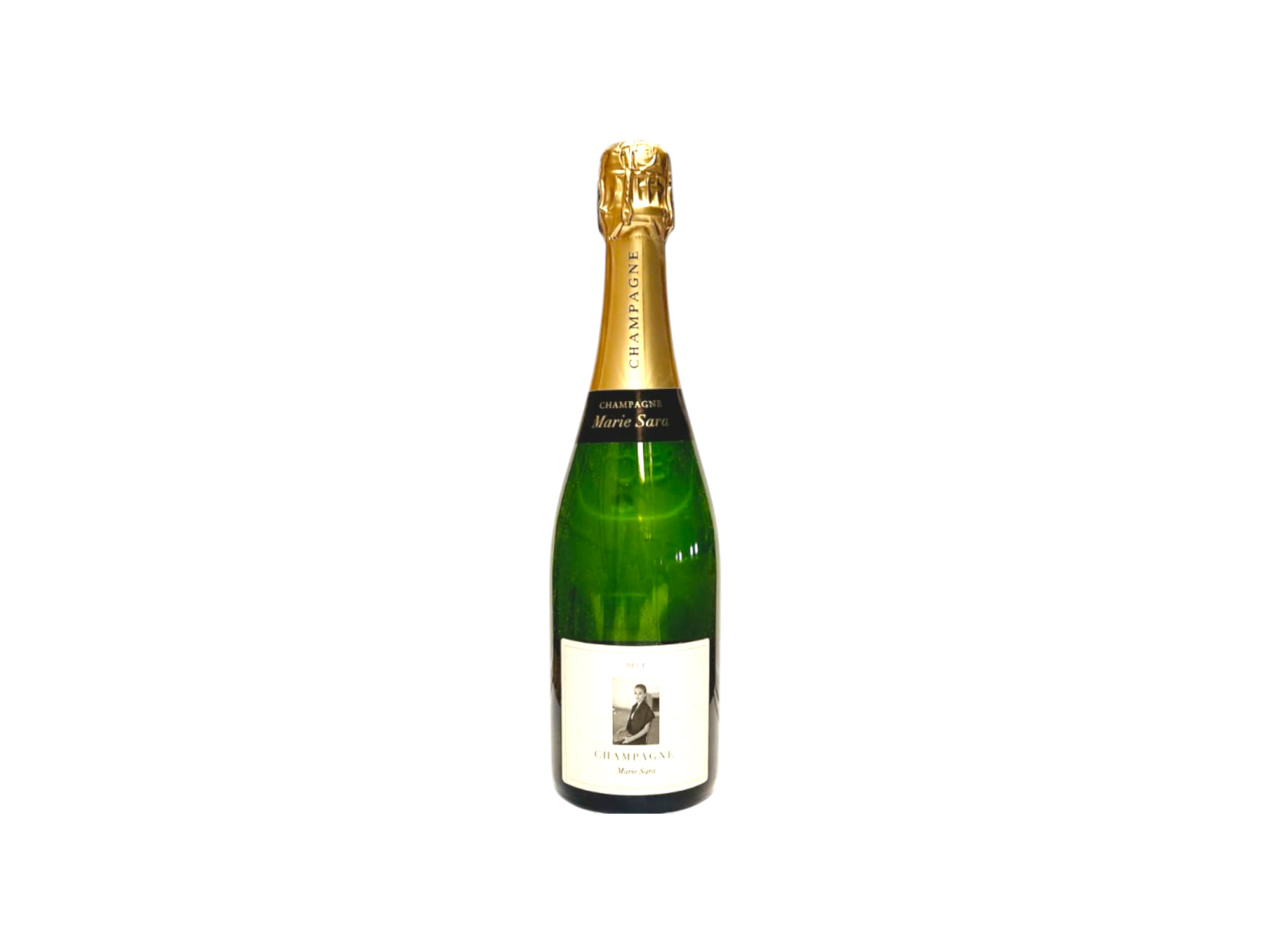 Champagne Marie Sara Brut AOP, issue de la cave, que l'on retrouve également dans les Paniers gourmands et spécialités du terroir. Disponible dans notre cave à vins